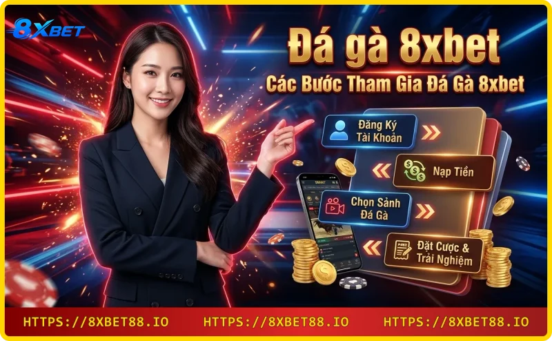 Ba bước tham gia đá gà 8xbet: đăng ký, nạp tiền, đặt cược