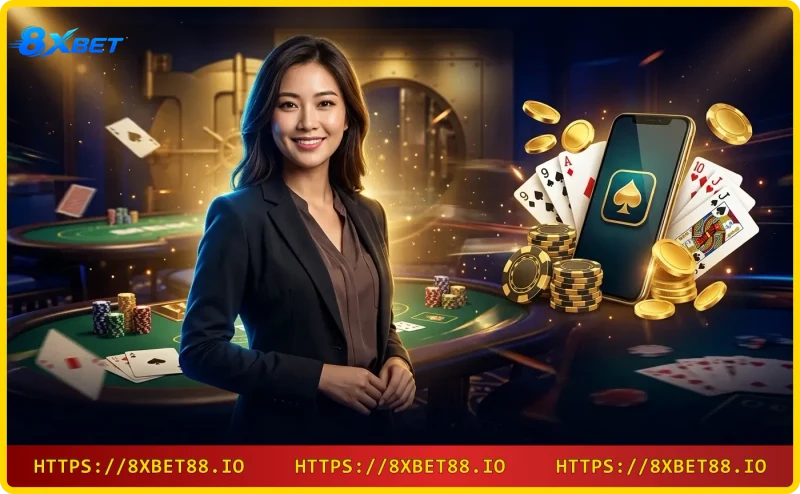 Bài ba cây - Ba lá bài trên bàn casino